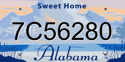 7C56280 Alabama License Plate