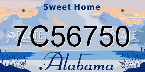 7C56750 Alabama License Plate