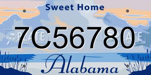7C56780 Alabama License Plate