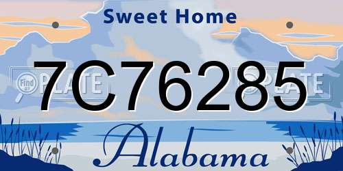 7C76285 Alabama License Plate