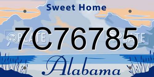7C76785 Alabama License Plate