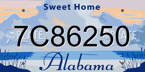 7C86250 Alabama License Plate