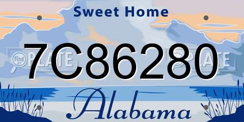 7C86280 Alabama License Plate