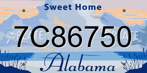 7C86750 Alabama License Plate