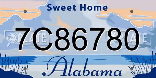 7C86780 Alabama License Plate