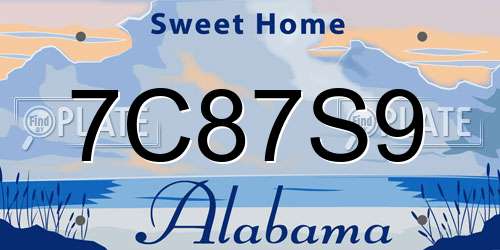 7C87S9 Alabama License Plate