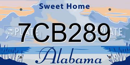 7CB289 Alabama License Plate