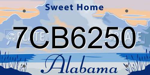 7CB6250 Alabama License Plate