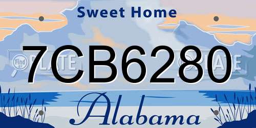 7CB6280 Alabama License Plate
