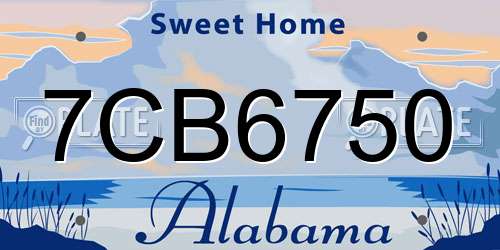 7CB6750 Alabama License Plate