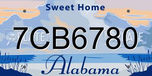 7CB6780 Alabama License Plate