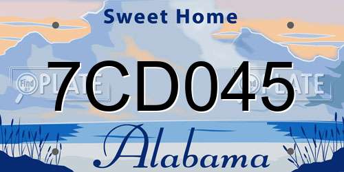 7CD045 Alabama License Plate
