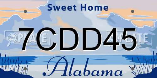 7CDD45 Alabama License Plate