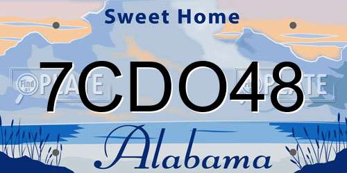 7CDO48 Alabama License Plate