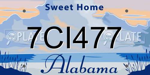 7CI477 Alabama License Plate
