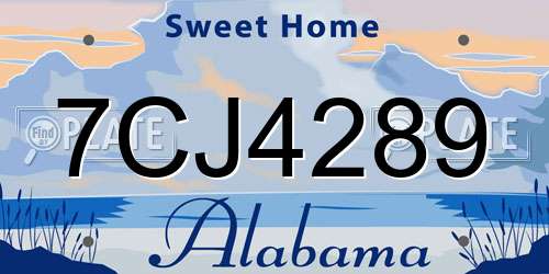 7CJ4289 Alabama License Plate