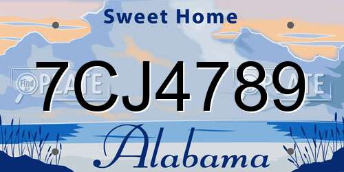 7CJ4789 Alabama License Plate