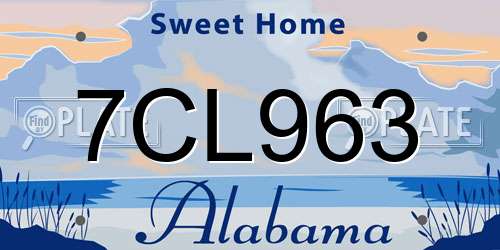 7CL963 Alabama License Plate