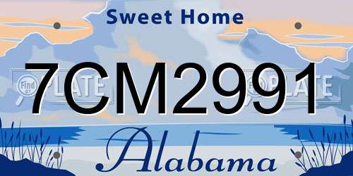 7CM2991 Alabama License Plate