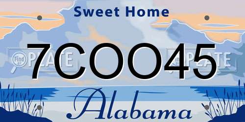 7COO45 Alabama License Plate