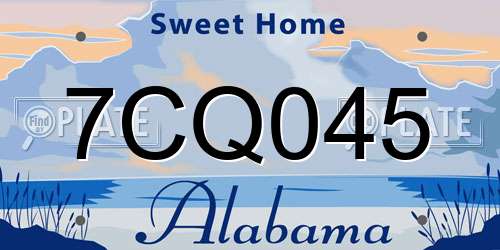 7CQ045 Alabama License Plate