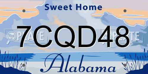 7CQD48 Alabama License Plate