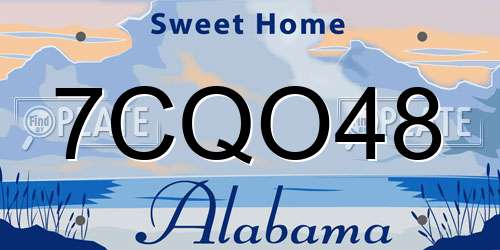 7CQO48 Alabama License Plate