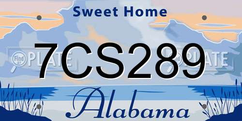 7CS289 Alabama License Plate