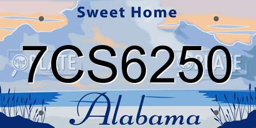 7CS6250 Alabama License Plate