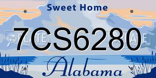 7CS6280 Alabama License Plate