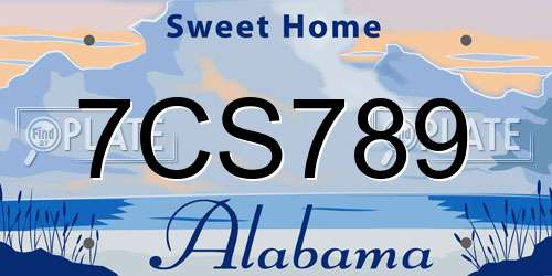 7CS789 Alabama License Plate