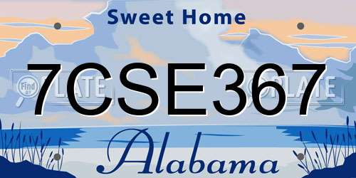 7CSE367 Alabama License Plate