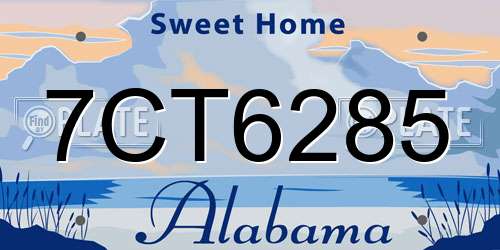 7CT6285 Alabama License Plate