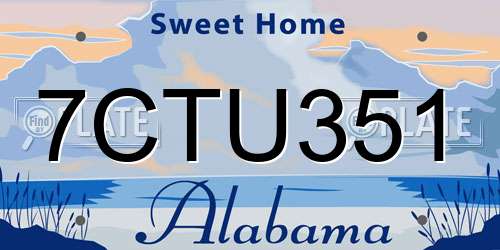 7CTU351 Alabama License Plate