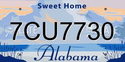 7CU7730 Alabama License Plate