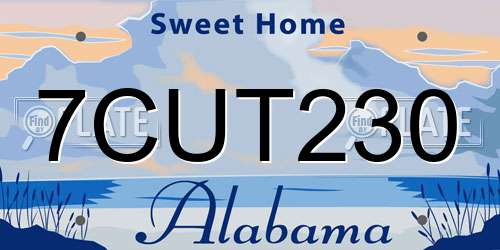 7CUT230 Alabama License Plate