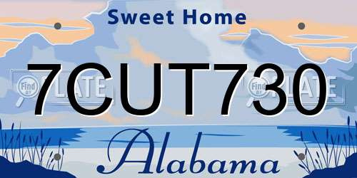 7CUT730 Alabama License Plate