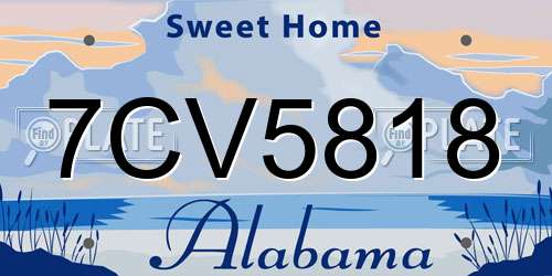 7CV5818 Alabama License Plate