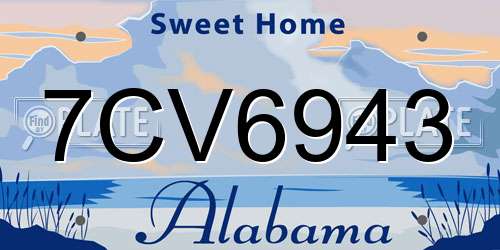 7CV6943 Alabama License Plate