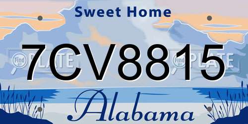 7CV8815 Alabama License Plate