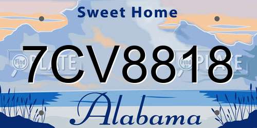 7CV8818 Alabama License Plate