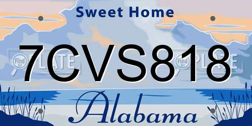 7CVS818 Alabama License Plate