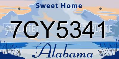 7CY5341 Alabama License Plate