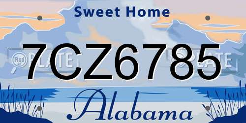7CZ6785 Alabama License Plate