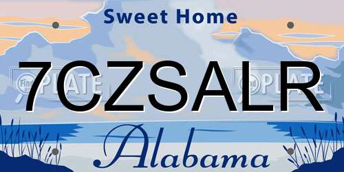 7CZSALR Alabama License Plate