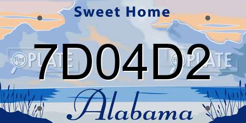 7D04D2 Alabama License Plate