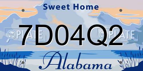 7D04Q2 Alabama License Plate