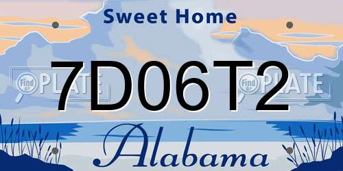 7D06T2 Alabama License Plate