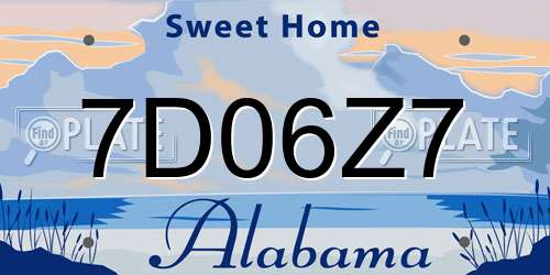 7D06Z7 Alabama License Plate