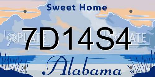 7D14S4 Alabama License Plate
